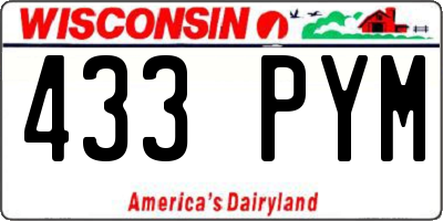 WI license plate 433PYM