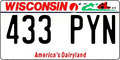 WI license plate 433PYN