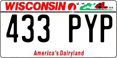 WI license plate 433PYP