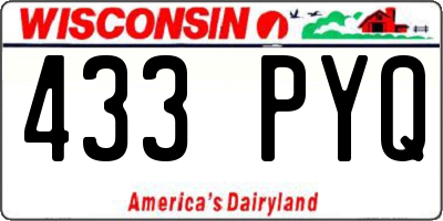 WI license plate 433PYQ