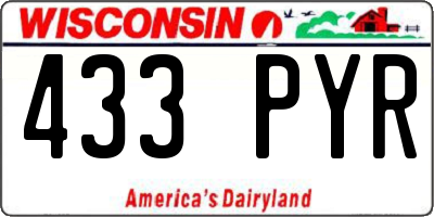 WI license plate 433PYR