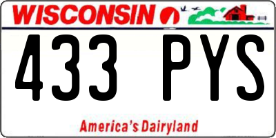 WI license plate 433PYS