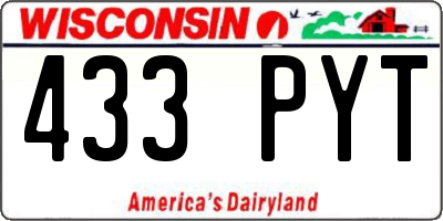 WI license plate 433PYT