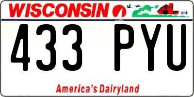WI license plate 433PYU