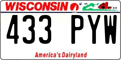 WI license plate 433PYW
