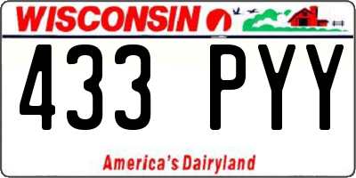 WI license plate 433PYY