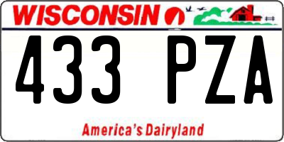 WI license plate 433PZA