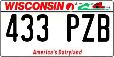 WI license plate 433PZB