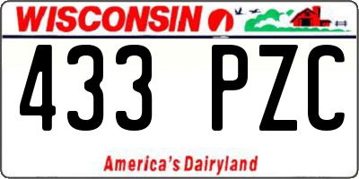 WI license plate 433PZC