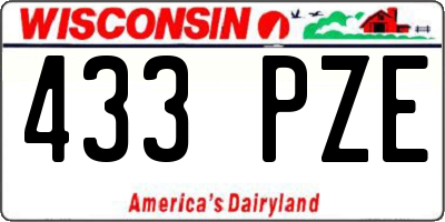 WI license plate 433PZE