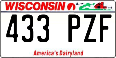 WI license plate 433PZF