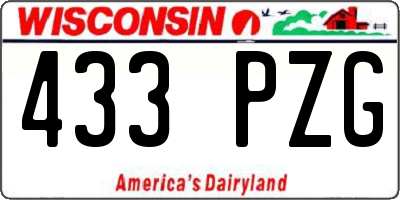 WI license plate 433PZG