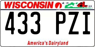 WI license plate 433PZI