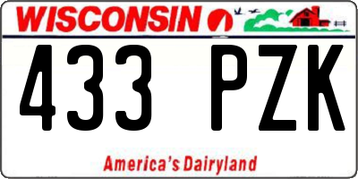 WI license plate 433PZK