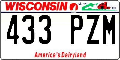 WI license plate 433PZM