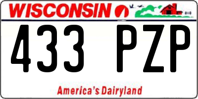 WI license plate 433PZP