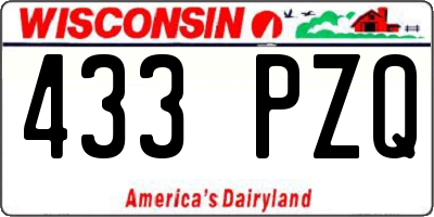 WI license plate 433PZQ