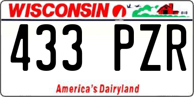 WI license plate 433PZR