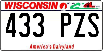 WI license plate 433PZS
