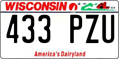 WI license plate 433PZU