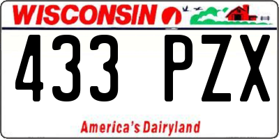 WI license plate 433PZX