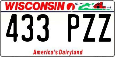WI license plate 433PZZ