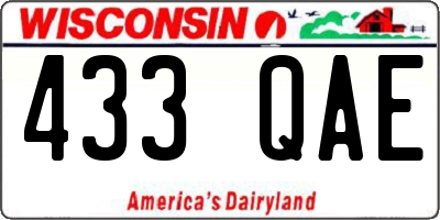 WI license plate 433QAE