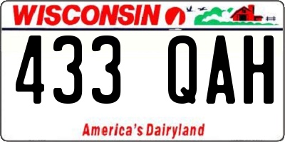 WI license plate 433QAH