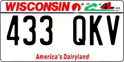 WI license plate 433QKV
