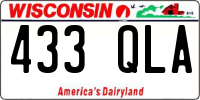 WI license plate 433QLA