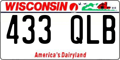 WI license plate 433QLB