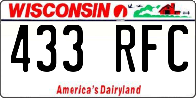 WI license plate 433RFC