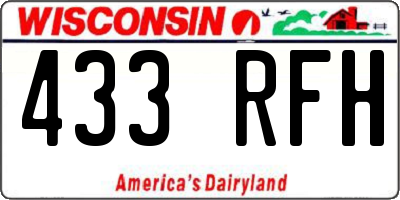 WI license plate 433RFH
