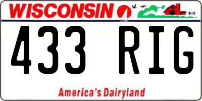 WI license plate 433RIG