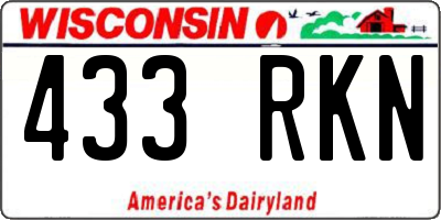 WI license plate 433RKN