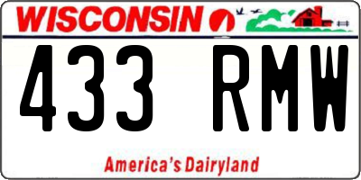 WI license plate 433RMW