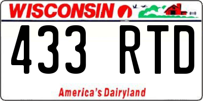 WI license plate 433RTD