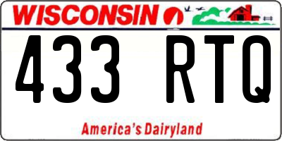 WI license plate 433RTQ