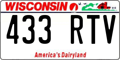 WI license plate 433RTV