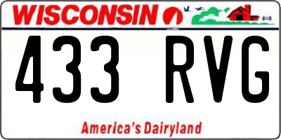 WI license plate 433RVG