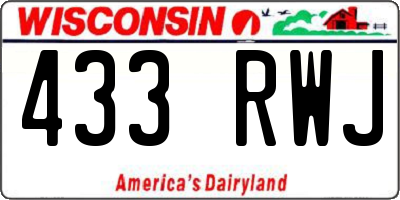 WI license plate 433RWJ