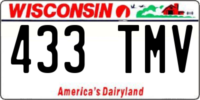 WI license plate 433TMV