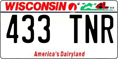 WI license plate 433TNR