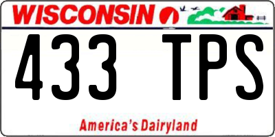 WI license plate 433TPS
