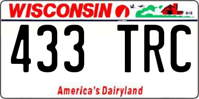 WI license plate 433TRC