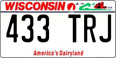 WI license plate 433TRJ