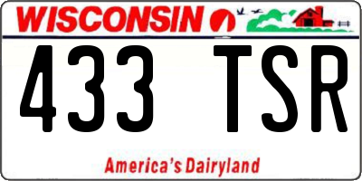 WI license plate 433TSR