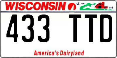 WI license plate 433TTD