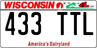 WI license plate 433TTL