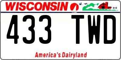 WI license plate 433TWD